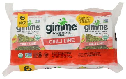 Organic Gluten-free Chili Lime Roasted Seaweed Snacks 0.175 Oz
