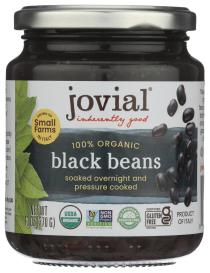 Organic Black Beans Glass Jar 13 Oz