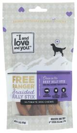 Dog Chew Braid Bully Stix 6" 3.3 Oz