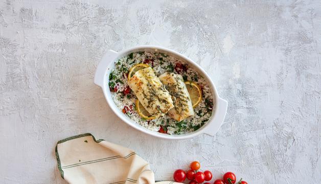 Simple One-Pot Lemon & Herb Butter Cod with Rice