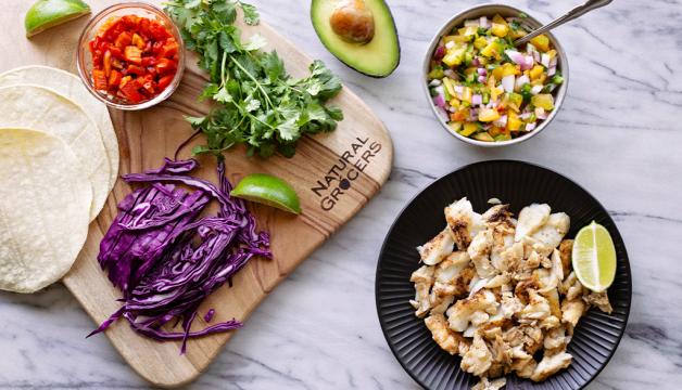 Grilled Fish Tacos with Peach Salsa