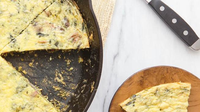 Mushroom, Bacon and Spinach Frittata