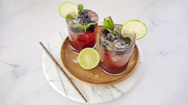Blueberry Basil Limeade