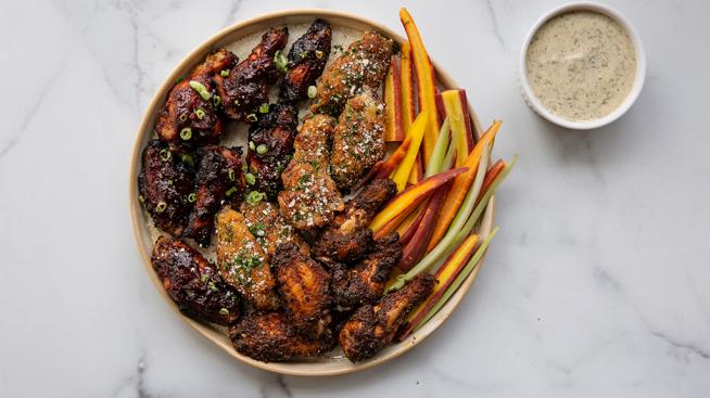 Easy Party Wings Three Ways: Southern BBQ, Parmesan Garlic, or Spicy Dry Rub